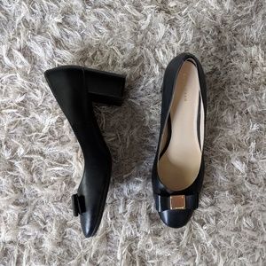 Cole Haan Tali Bow Pump - Black Leather - Size 11